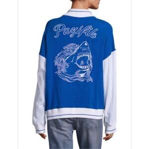 Koza Colorblock Pazifik Shark Varsity Cotton Jacket Blue White Men's  XS